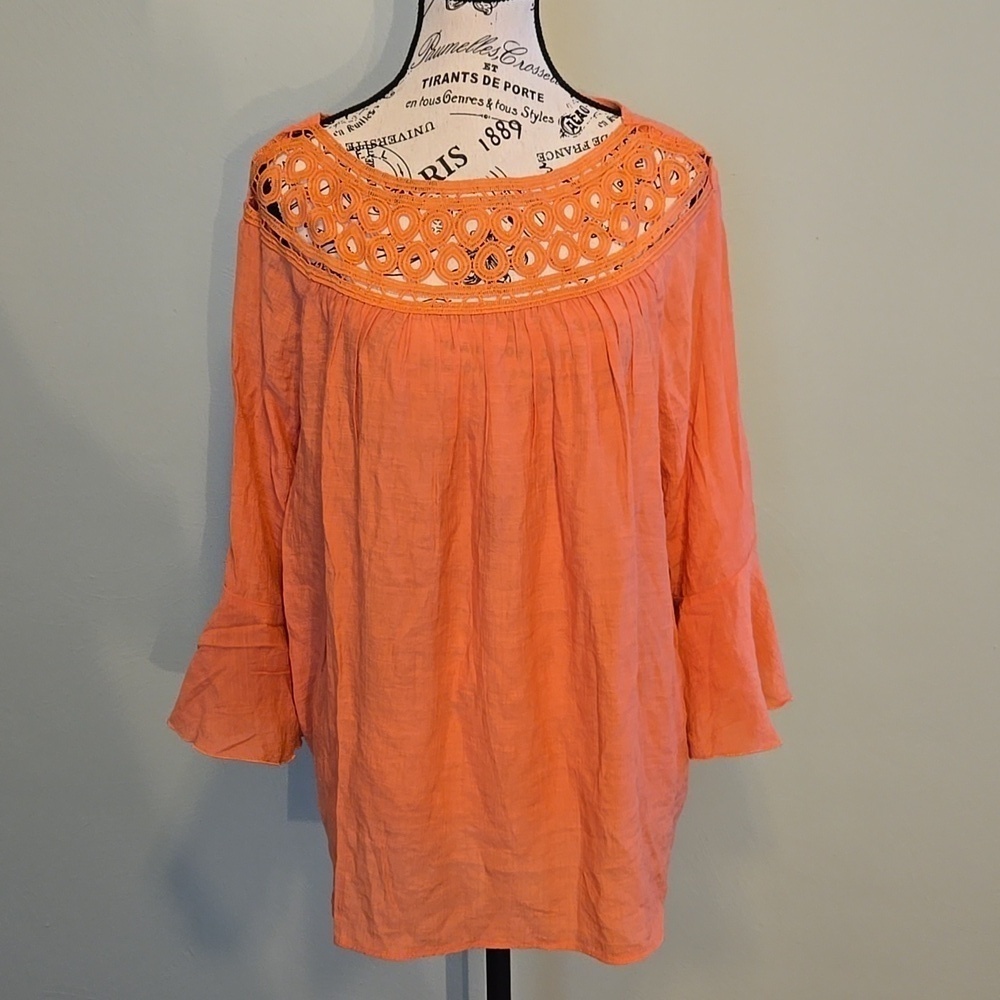 Orange Lace Blouse
